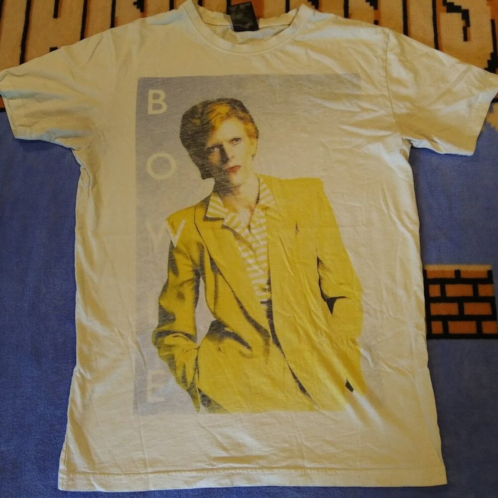 Vintage Rare David Bowie Glam Rock Yellow Suit Women's Small T-shirt
